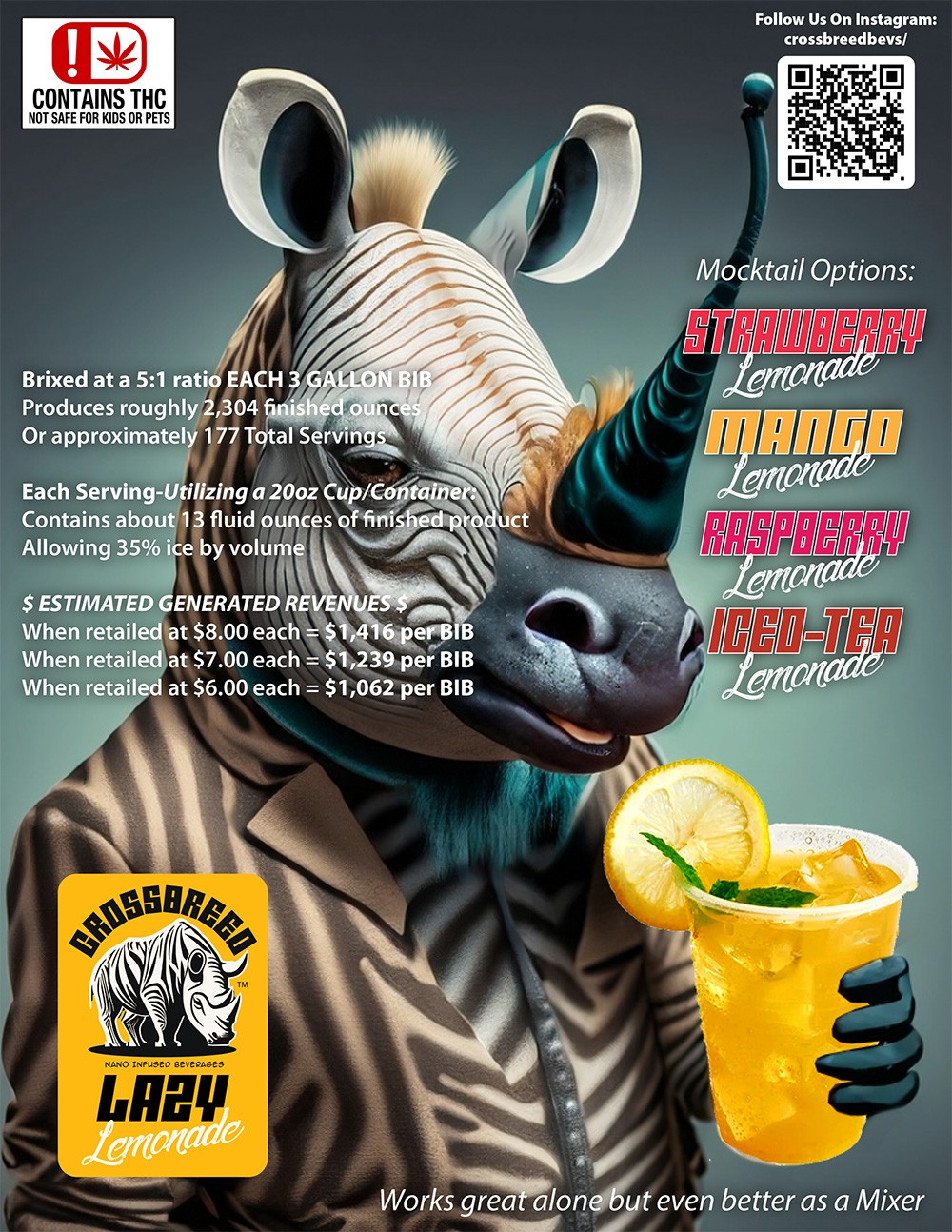 Crossbreed Lazy Lemonade THC BIB Beverages Distributor Colorado